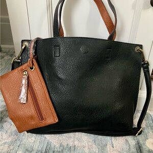 American Eagle Outfitters Black and Brown Tote Bag